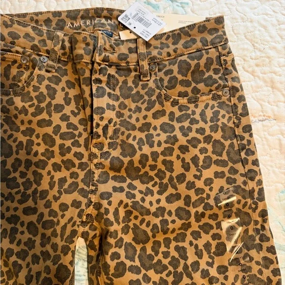 American Eagle Outfitters Leopard Print Ankle Jeans - Picture 2 of 4